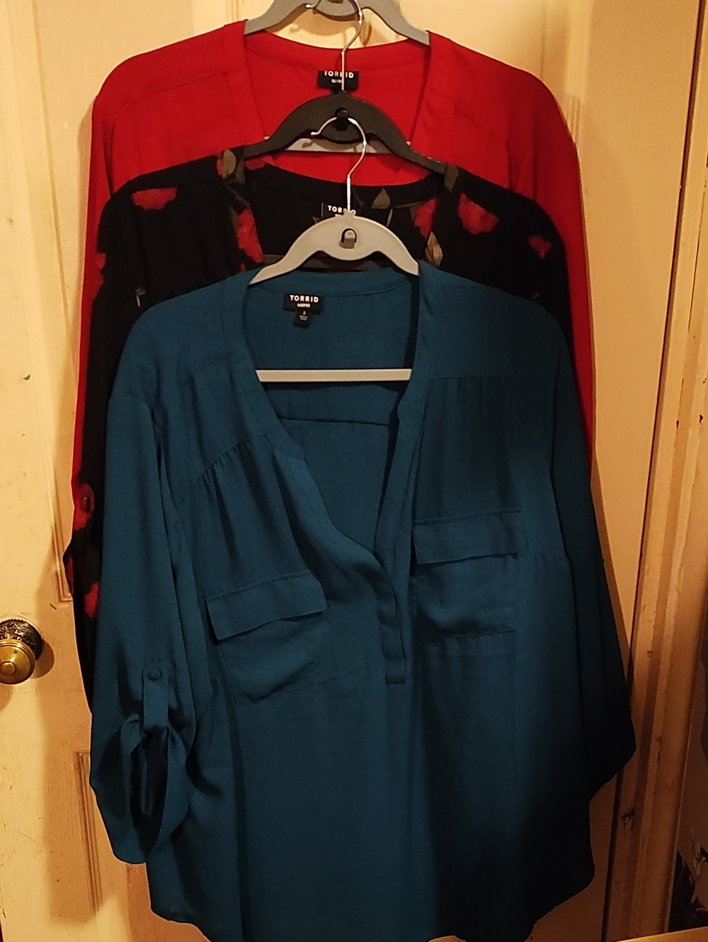 Torrid Harper Georgette 3/4 Sleeve Blouse.   set of 3.